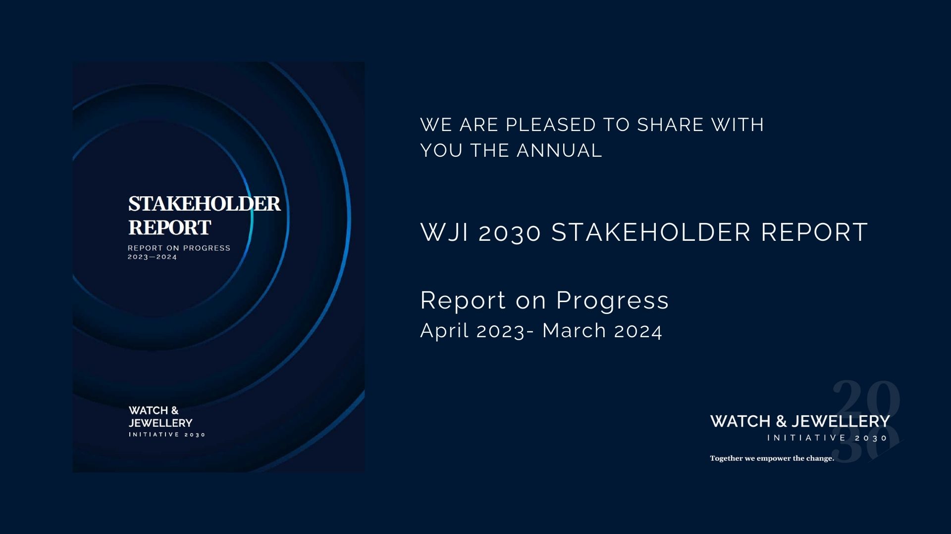 WJI 2030 Launches its Second Stakeholder Report at Watches and Wonders 2024