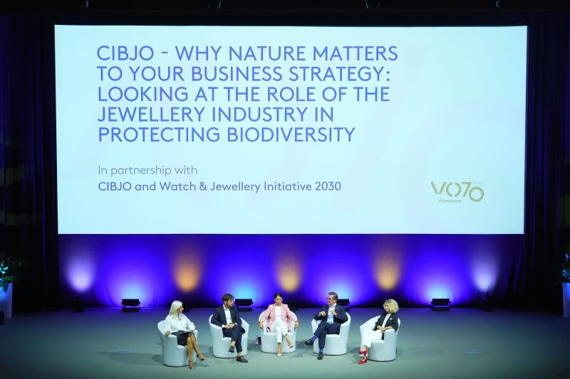 Panel discussion on an event stage