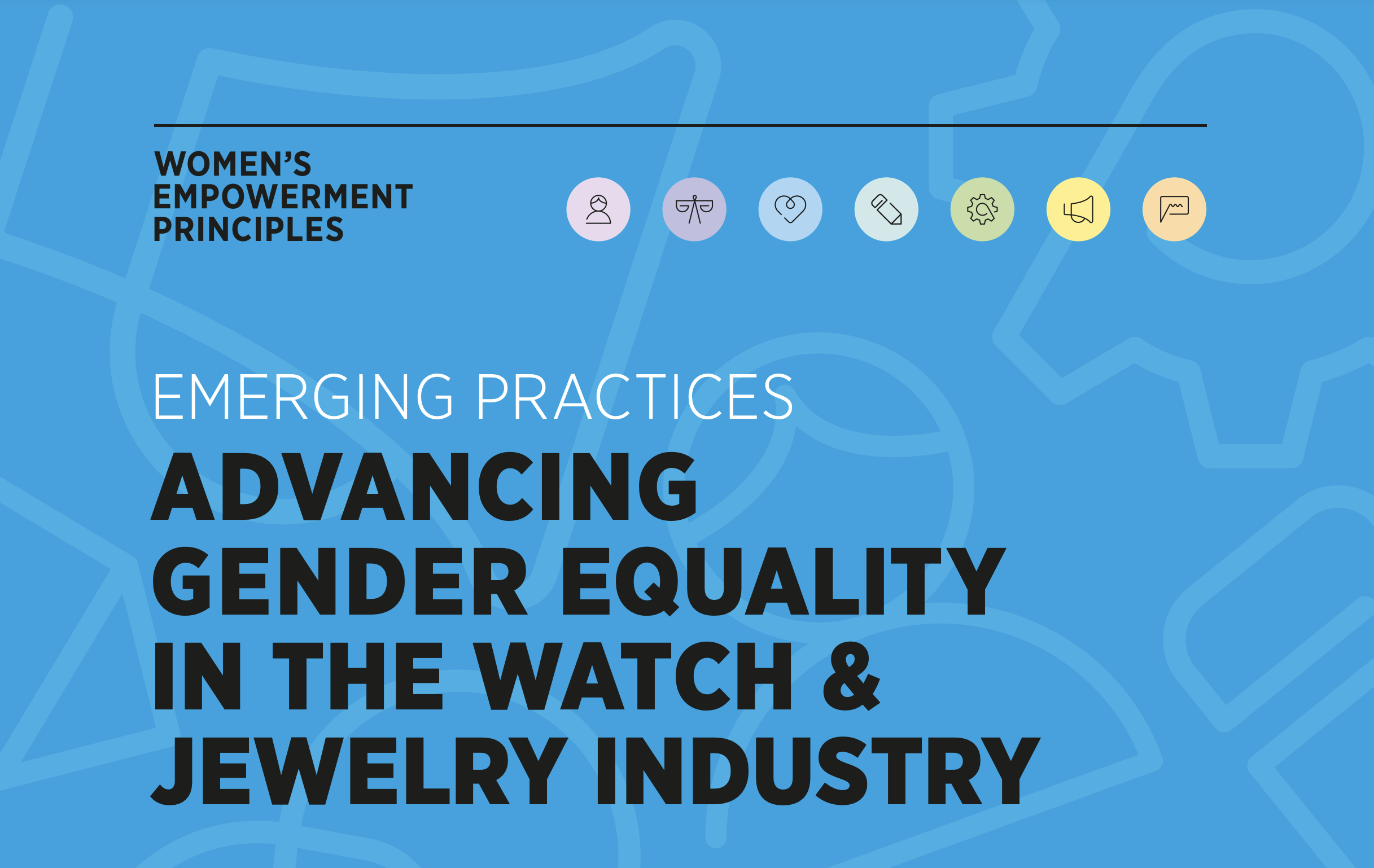 Front page of a document titled "Advancing Gender Equality in the Watch & Jewelry Industry"